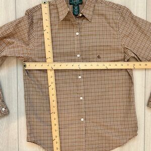 Lauren Ralph Lauren Brown Plaid Button Down Shirt
